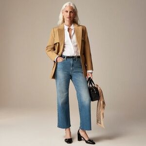 New JCREW Sz 31 High-Rise Cropped Kickout Jeans 1996 Semi-Stretch $148 CC620